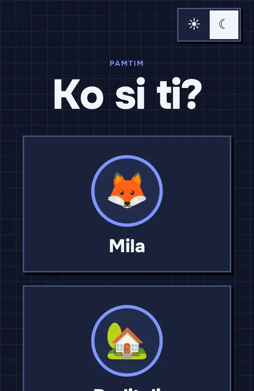Ekran deteta: Ko si ti?